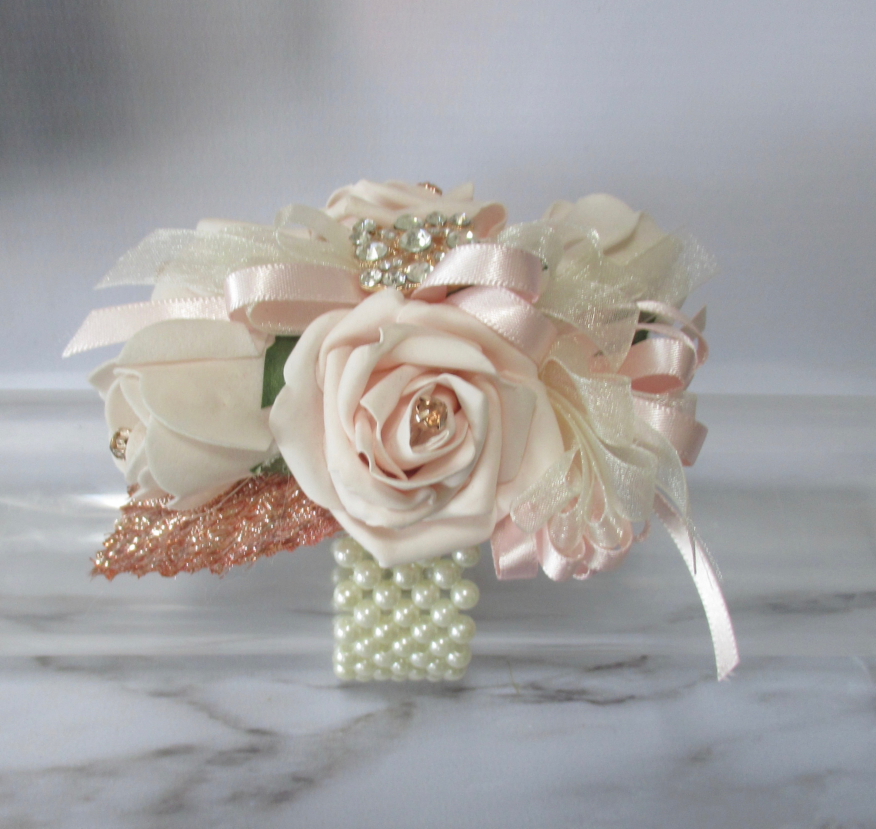 Pink & Gold Prom Corsage